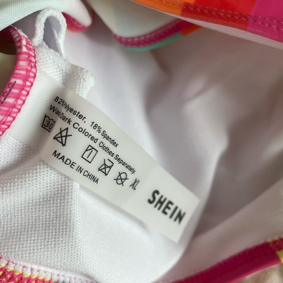 SHEIN MULTI COLOR STRIPED 2 PC BIKINI SIZE XL NEW - Picture 8 of 10